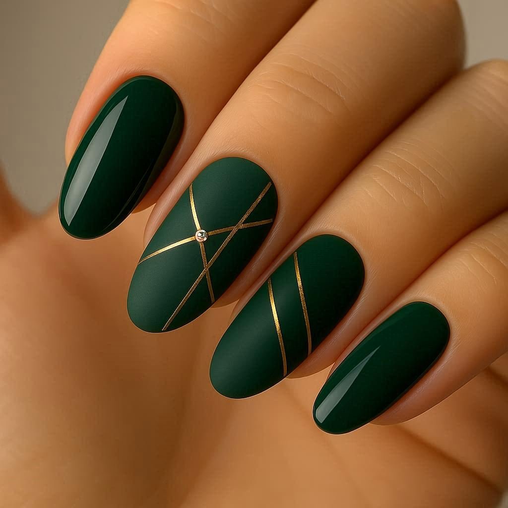 Emerald Glow – Classy Green Nail Design