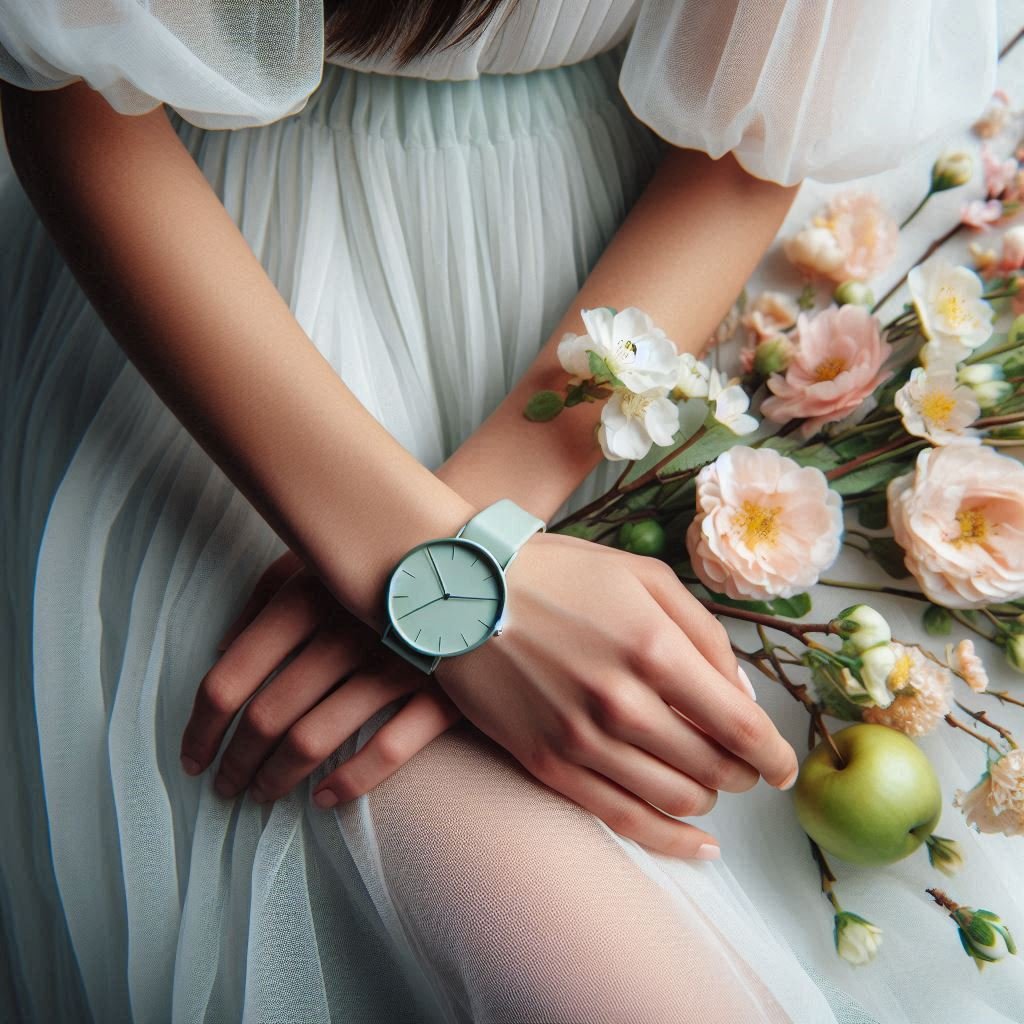 Mint-green watch for girls