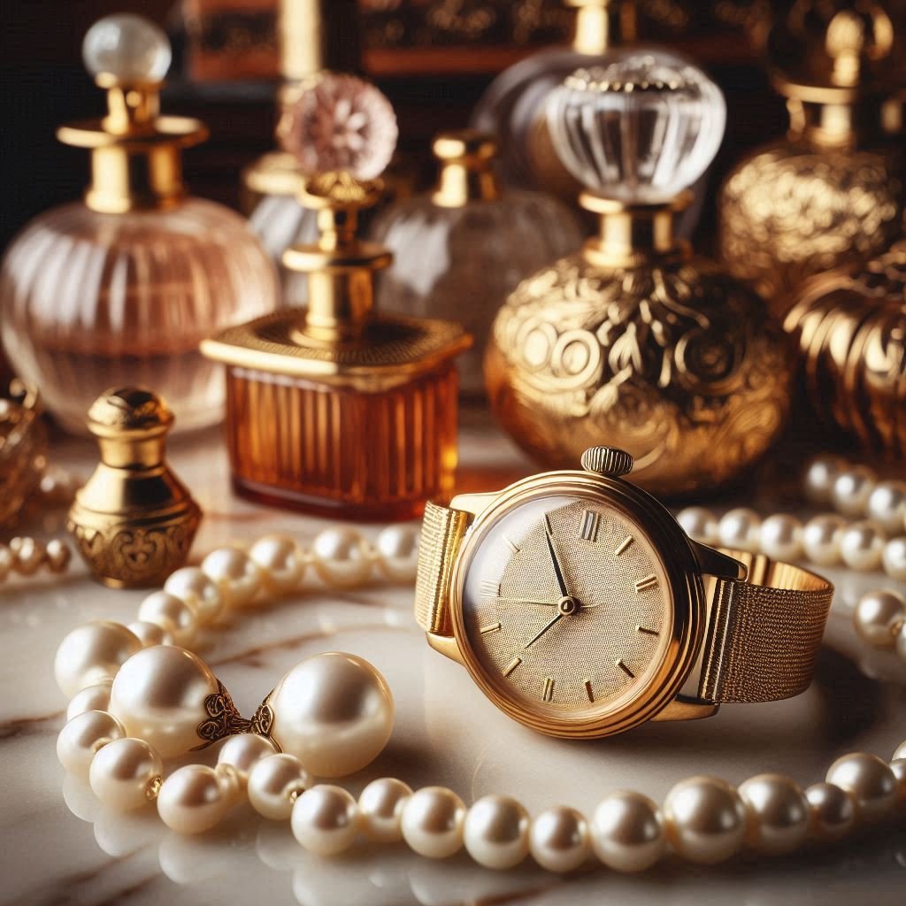 Vintage-style gold wristwatch for ladies