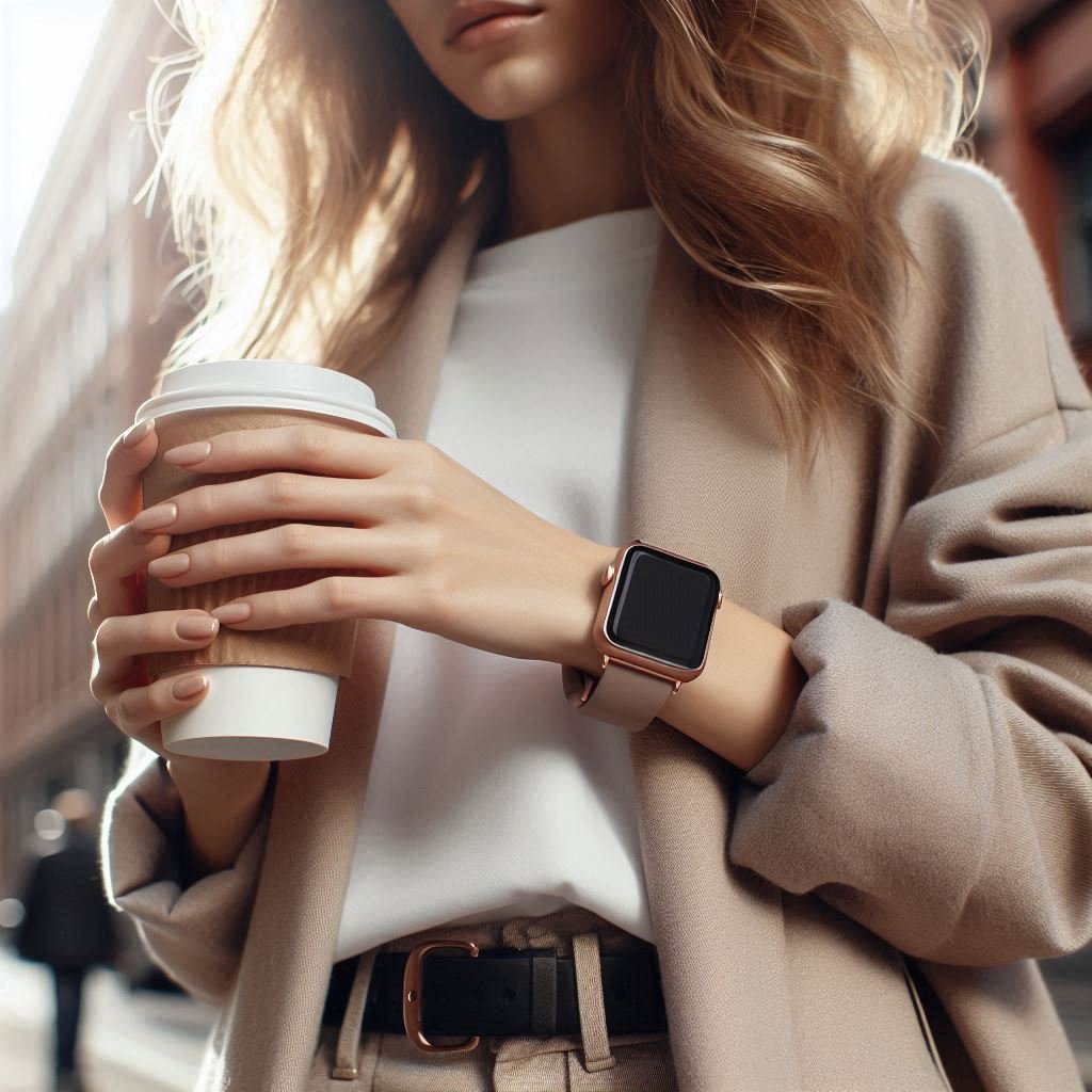 Stylish rose gold smartwatch for women