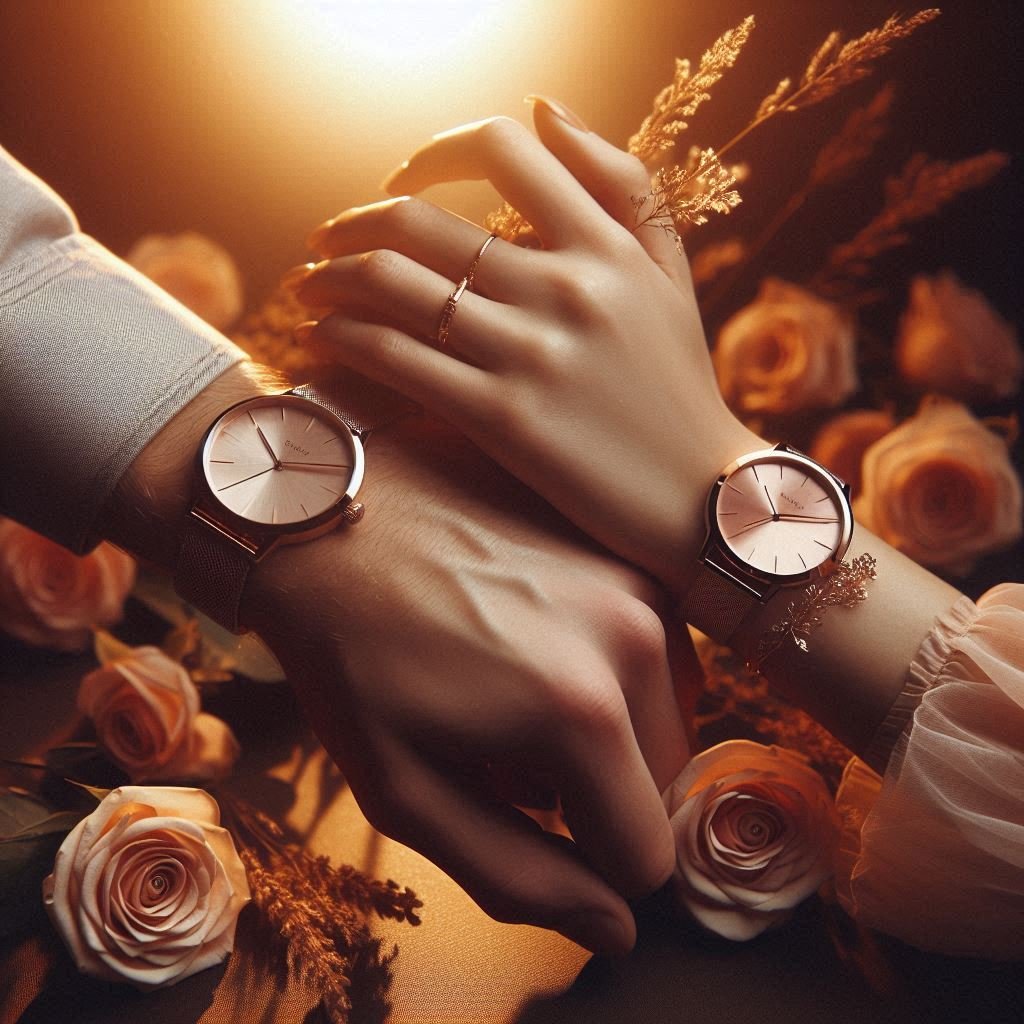 Matching couple wristwatches