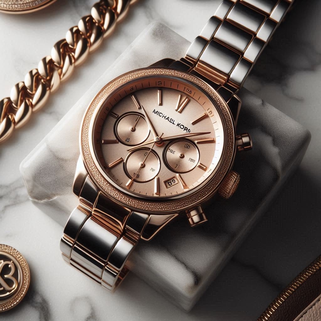 Silver bracelet-style wristwatch