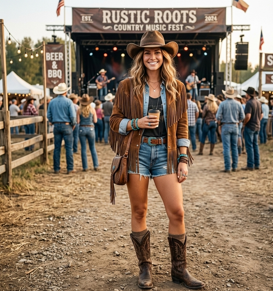 ringe jacket western country concert outfit