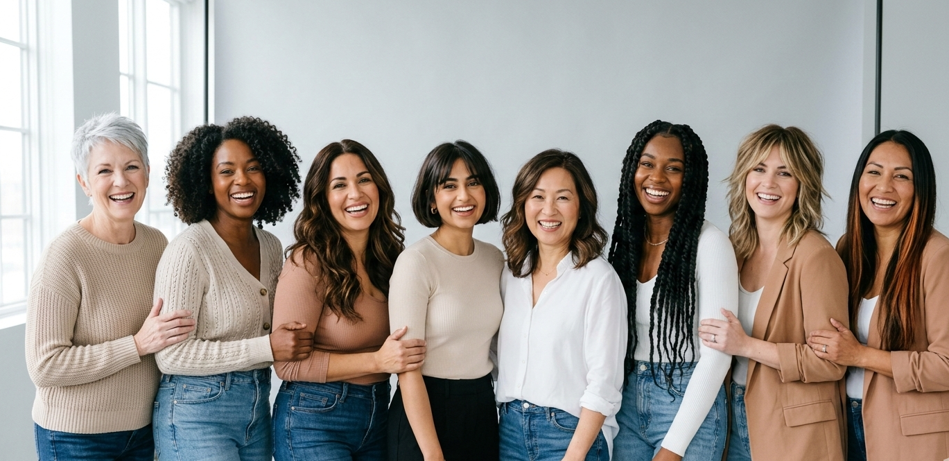 Different women's haircut styles for short, medium, and long hair