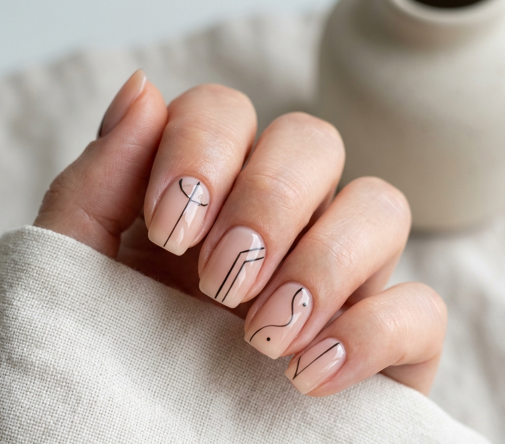 simple nail art designs line art nails minimal