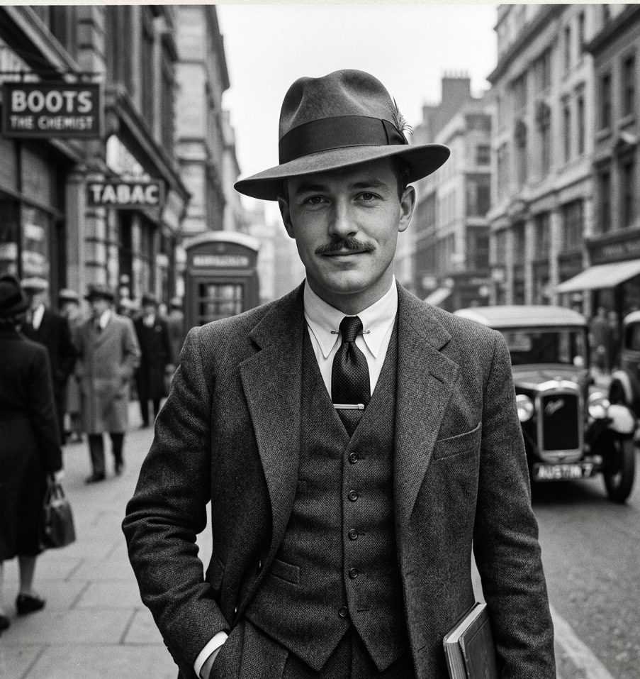 1930s men's fashion fedora hat