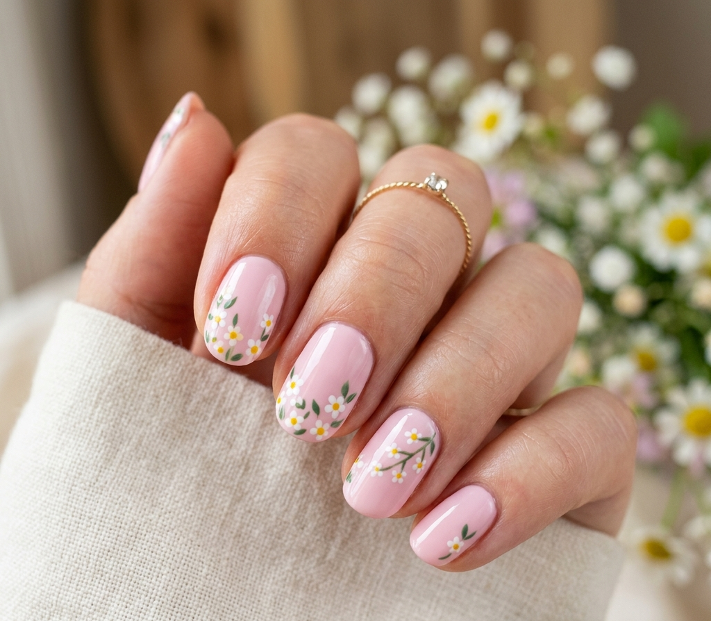 simple nail art designs floral nails pastel