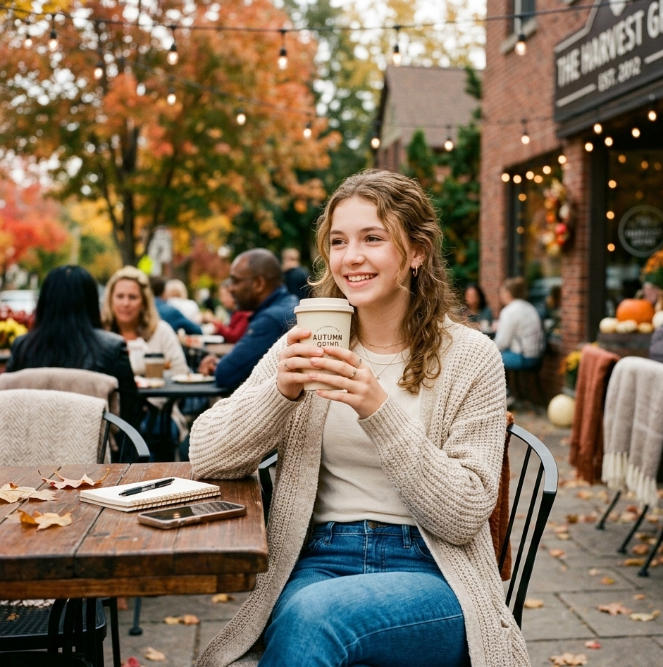 Neutral cardigan layered fall weekend outfit for girls
