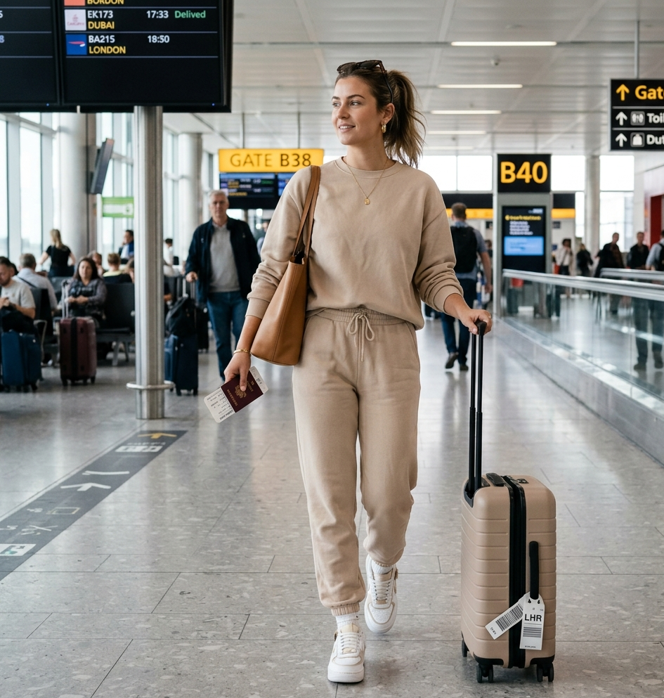 airport outfit ideas women tracksuit set