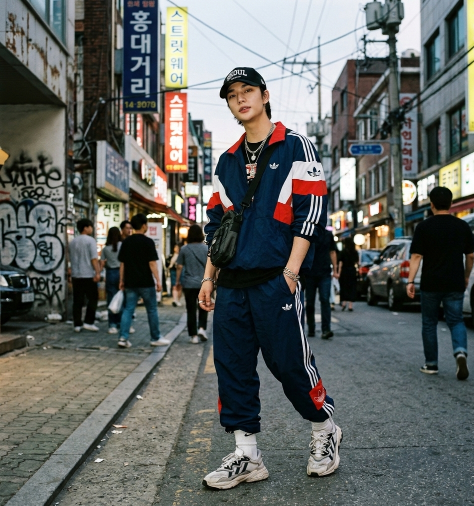 retro Y2K tracksuit outfit for men