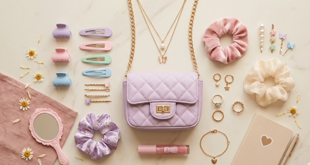 soft girl aesthetic accessories pastel hair clips scrunchies