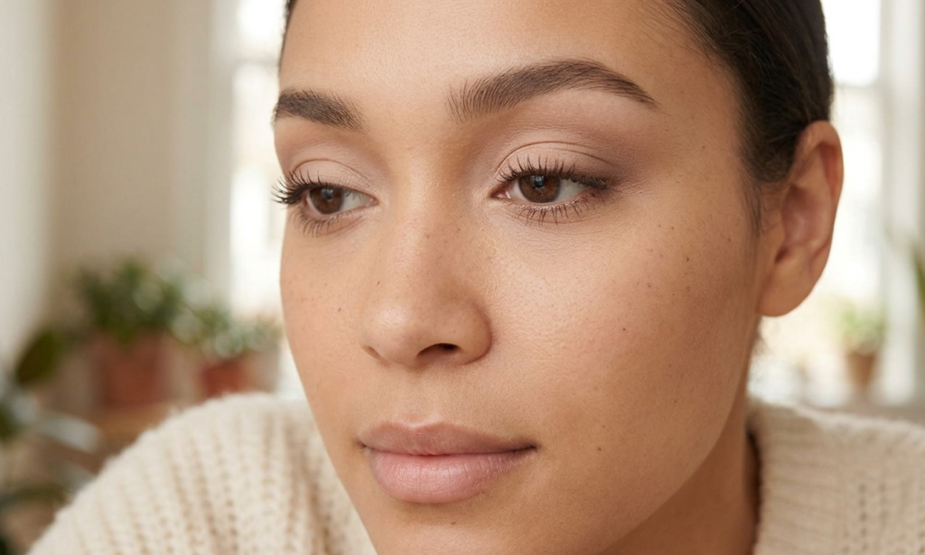 Light blush applied for a fresh and natural appearance.