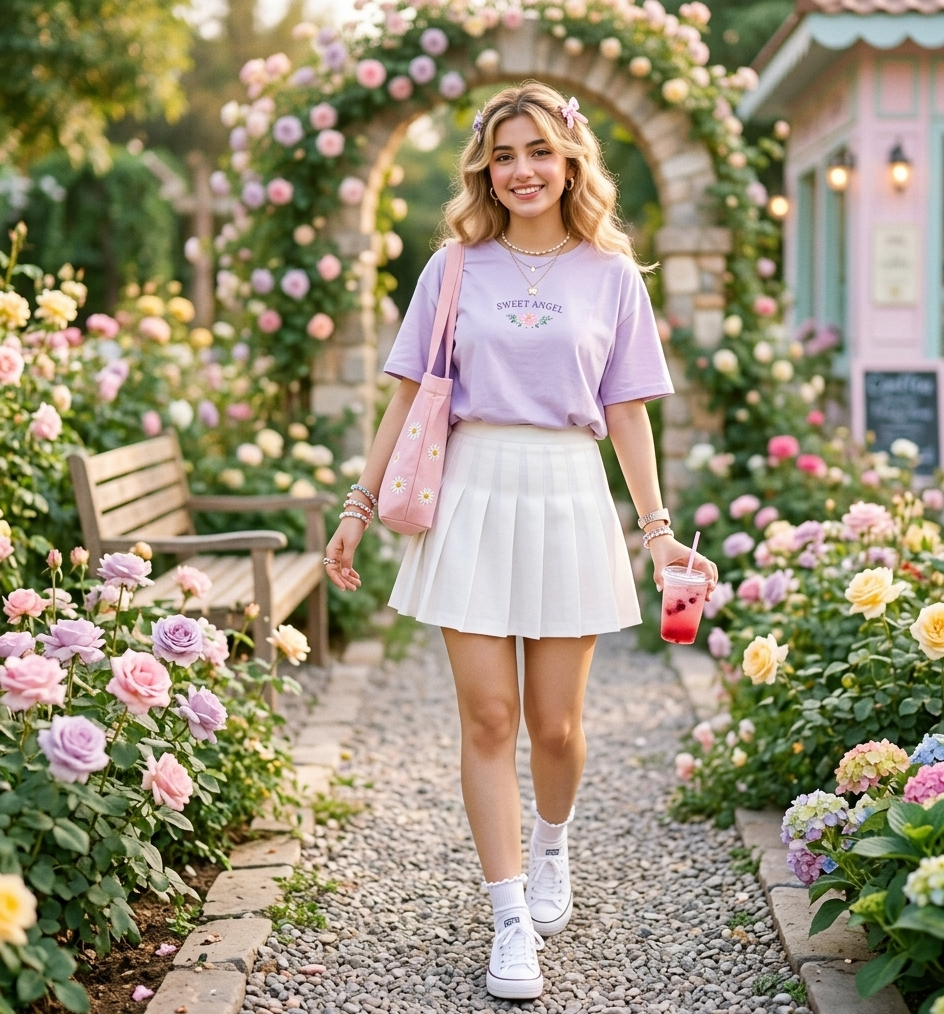 soft girl aesthetic outfits tennis skirt style