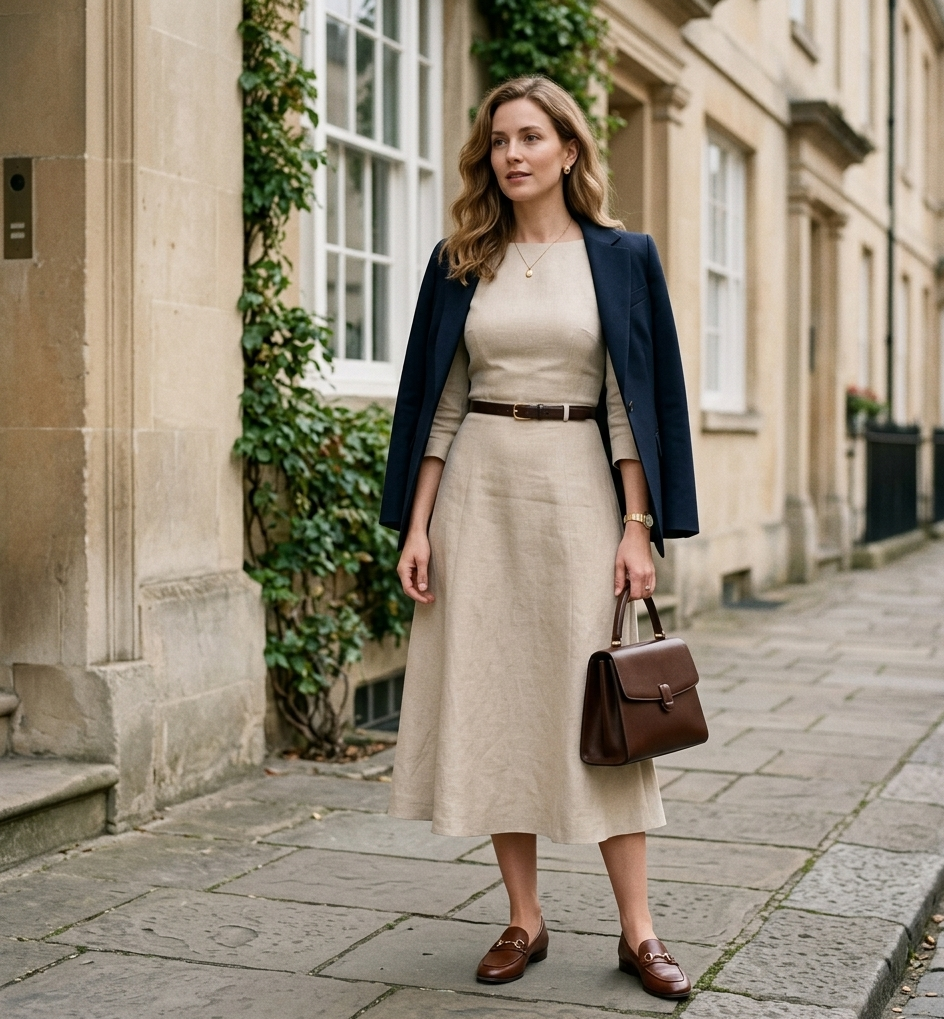 old money outfits women elegant midi dress style