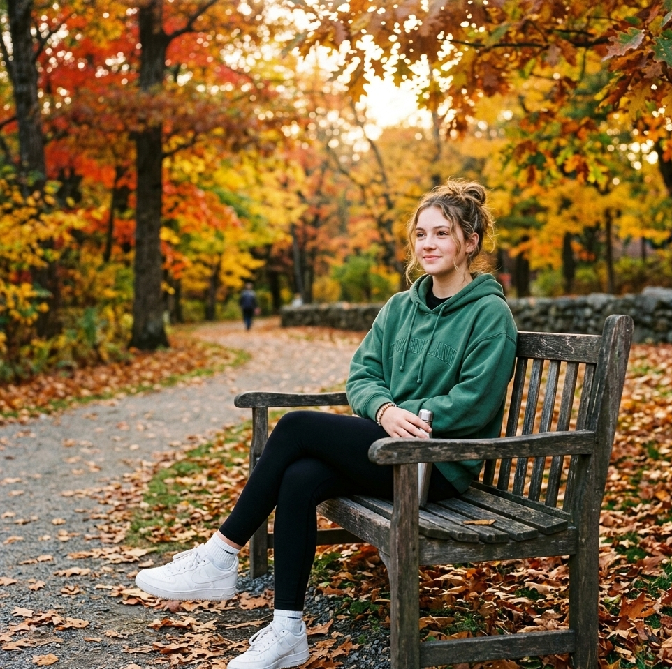 Hoodie and leggings casual fall outfit for teen girls