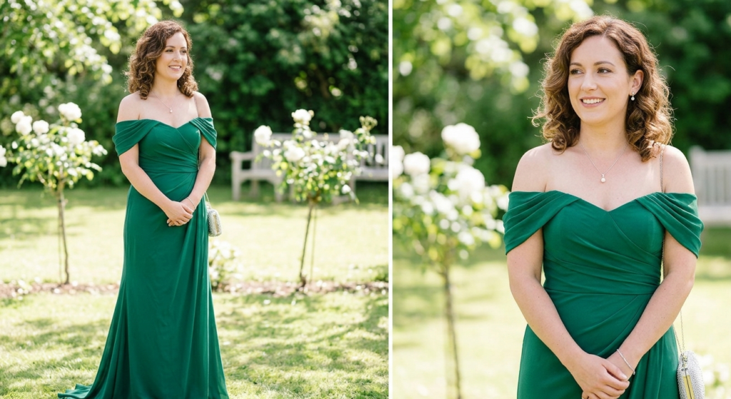 wedding guest outfit ideas for women off shoulder dress