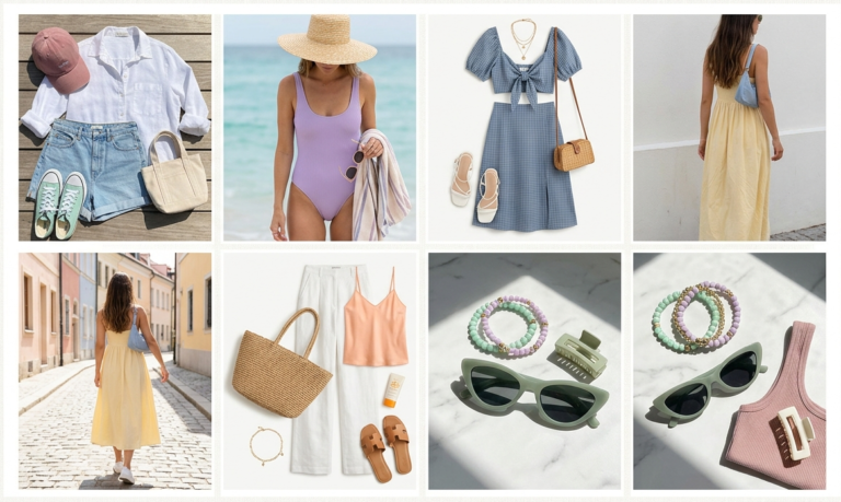 summer outfit ideas women collage 2026