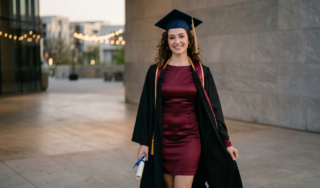 graduation outfit ideas for women satin dress