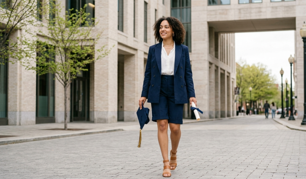 graduation outfit ideas for women blazer shorts