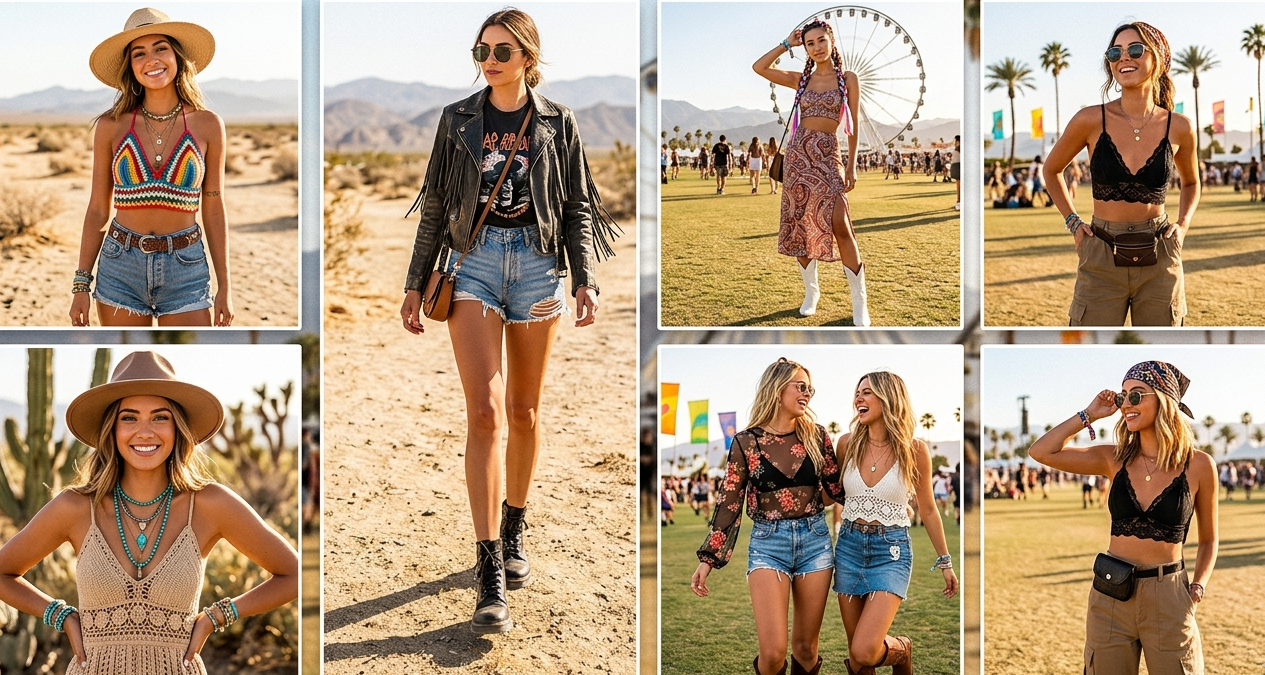 coachella outfit ideas for women collage festival style