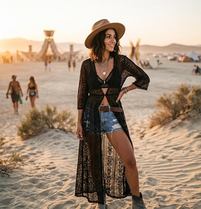 coachella outfit ideas for women sheer dress